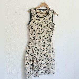 Girls from Savoy Anthropologie blank and cream paint splatter dress S
